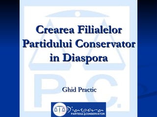 Crearea Filialelor Partidului Conservator in Diaspora Ghid Practic 
