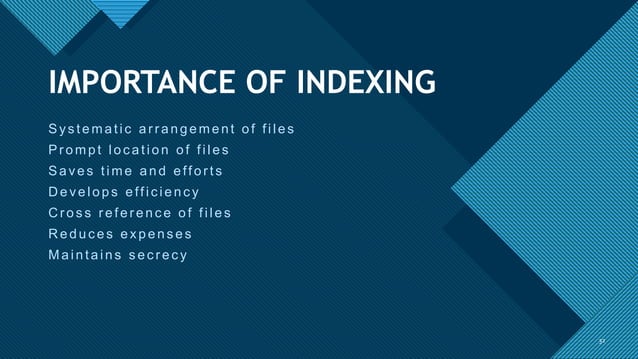 Filing and indexing | PPTX