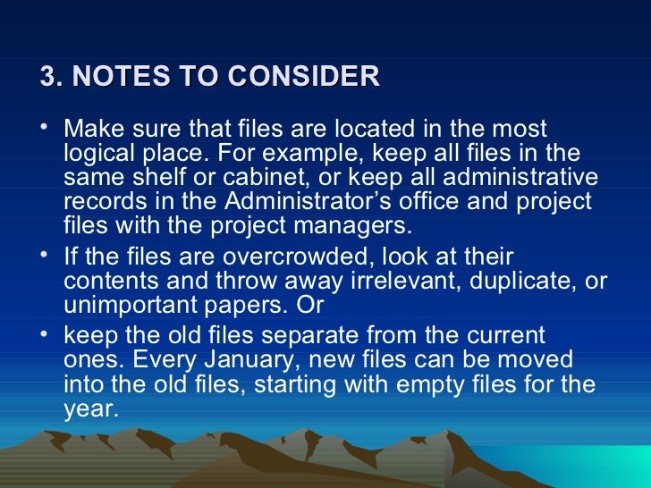 Filing and record keeping