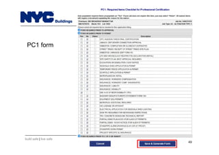 build safe | live safe
NYC Hub Self-Service
49
PC1 form
49
 