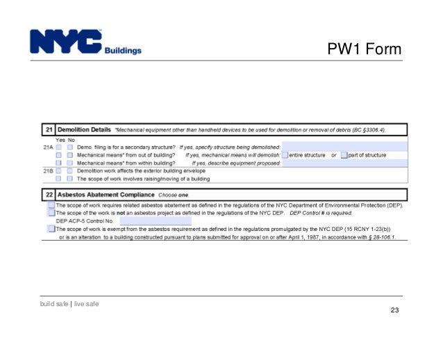 new york city department of buildings filing rep course_104 form c 105 2