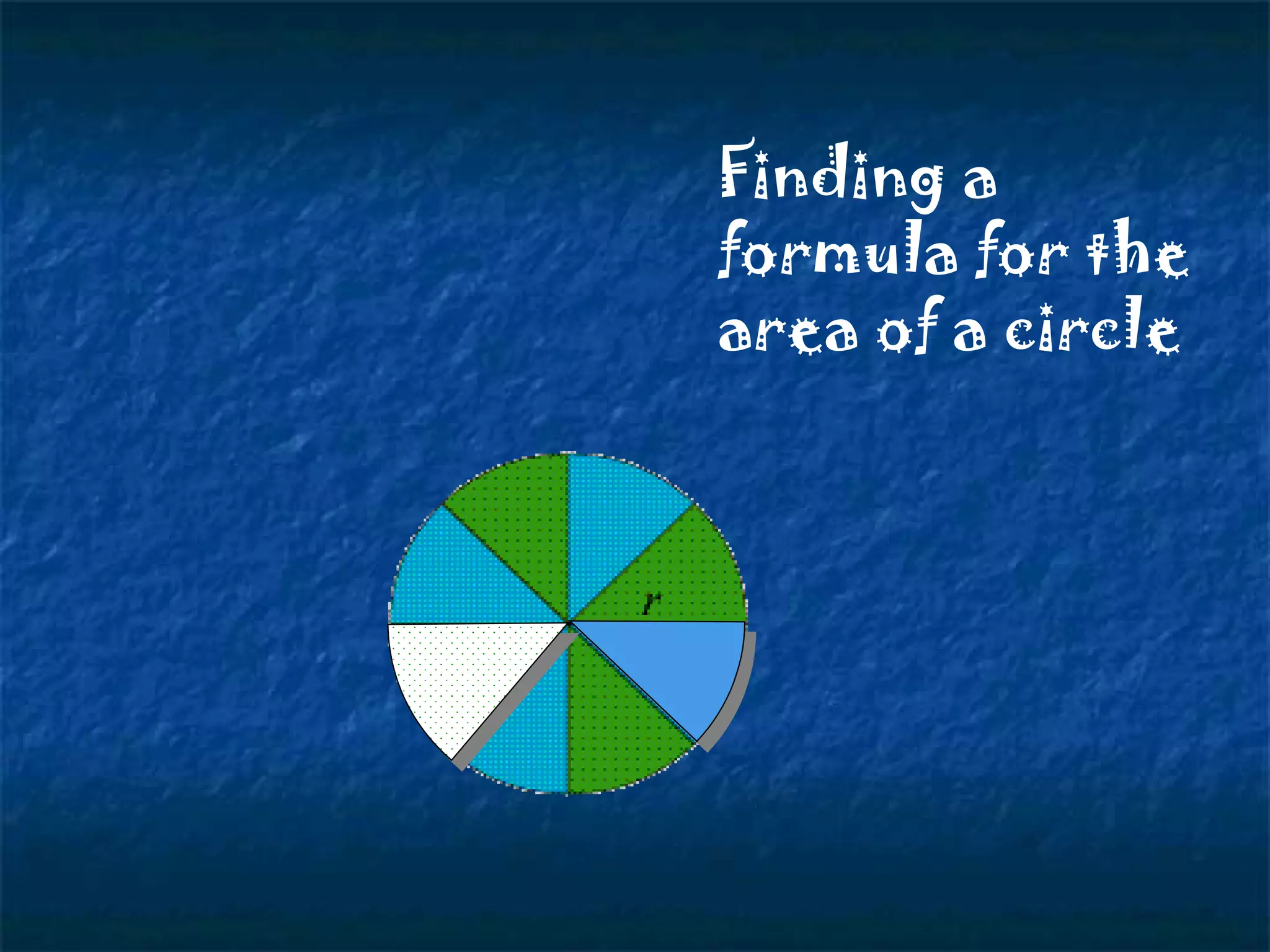 Finding a
formula for the
area of a circle
 