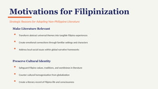 Filipinization of Non-Philippine Literature: Reclaiming Filipino ...