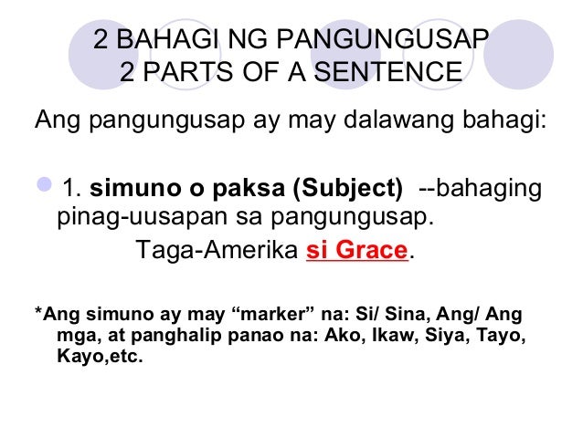 Ano Ang Dalawang Bahagi Ng Pangungusap