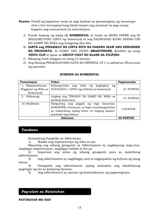 FILIPINO-11_Q1_Mod4. Gas Strand Reviewer | PDF