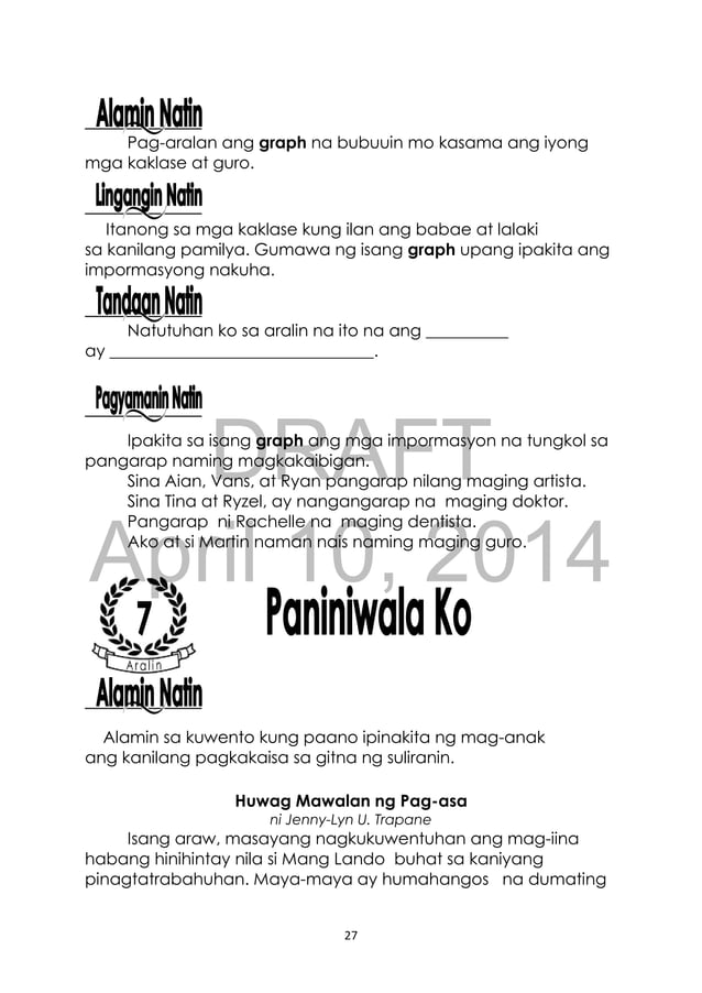 K TO 12 GRADE 3 LEARNER’S MATERIAL IN FILIPINO