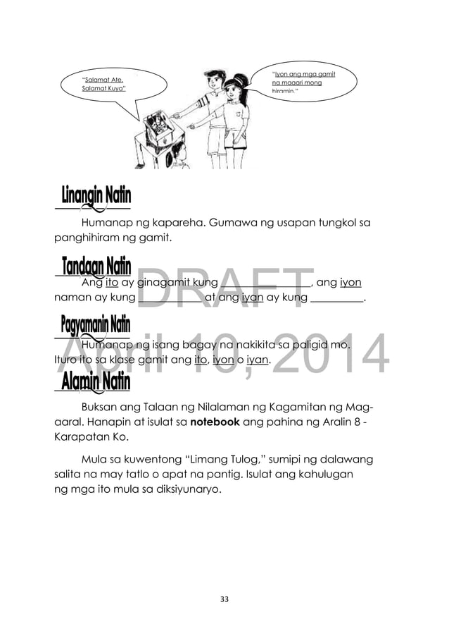 K TO 12 GRADE 3 LEARNER’S MATERIAL IN FILIPINO