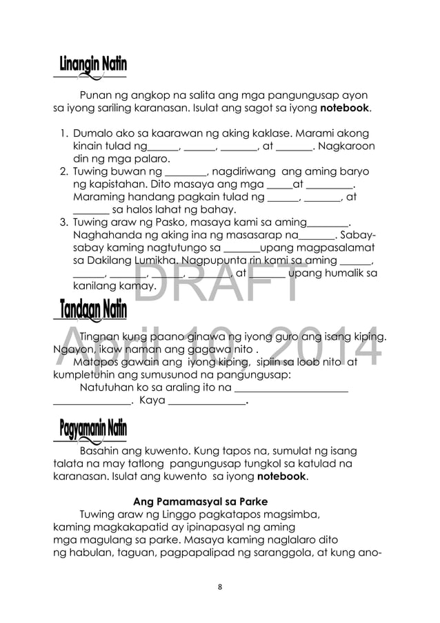 K TO 12 GRADE 3 LEARNER’S MATERIAL IN FILIPINO