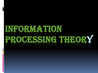 INFORMATION
PROCESSING THEORY
 