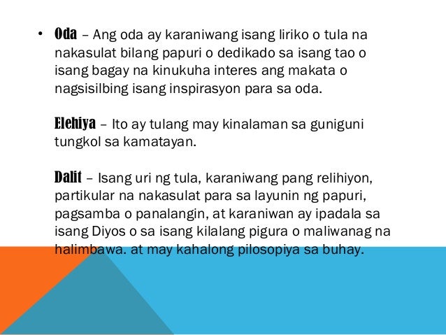 Maikling Halimbawa Ng Tulang Liriko Oda | 2mapa.org