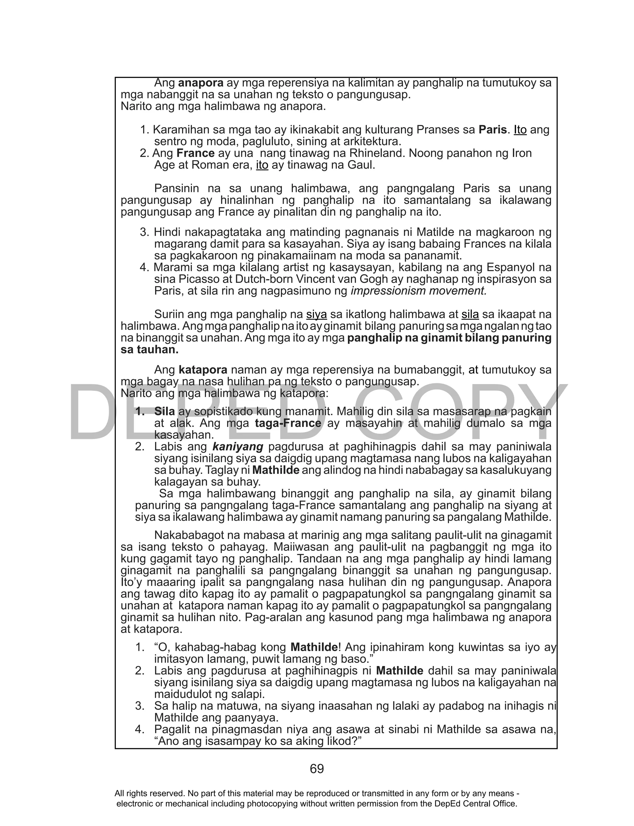 Niya Form.pdf Grade 10 Filipino Module (1st Quarter) | PDF