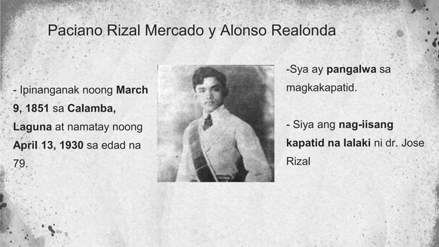 O Paciano Rizal jose rizal at mga kapatid.pptx