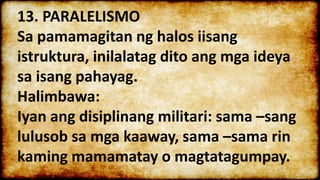 Parallelism Tagalog Pagpapahayag ng ideya sa matalinhagang istilo | PPTX