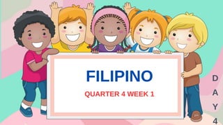 FILIPINO
QUARTER 4 WEEK 1
D
A
Y
4
 