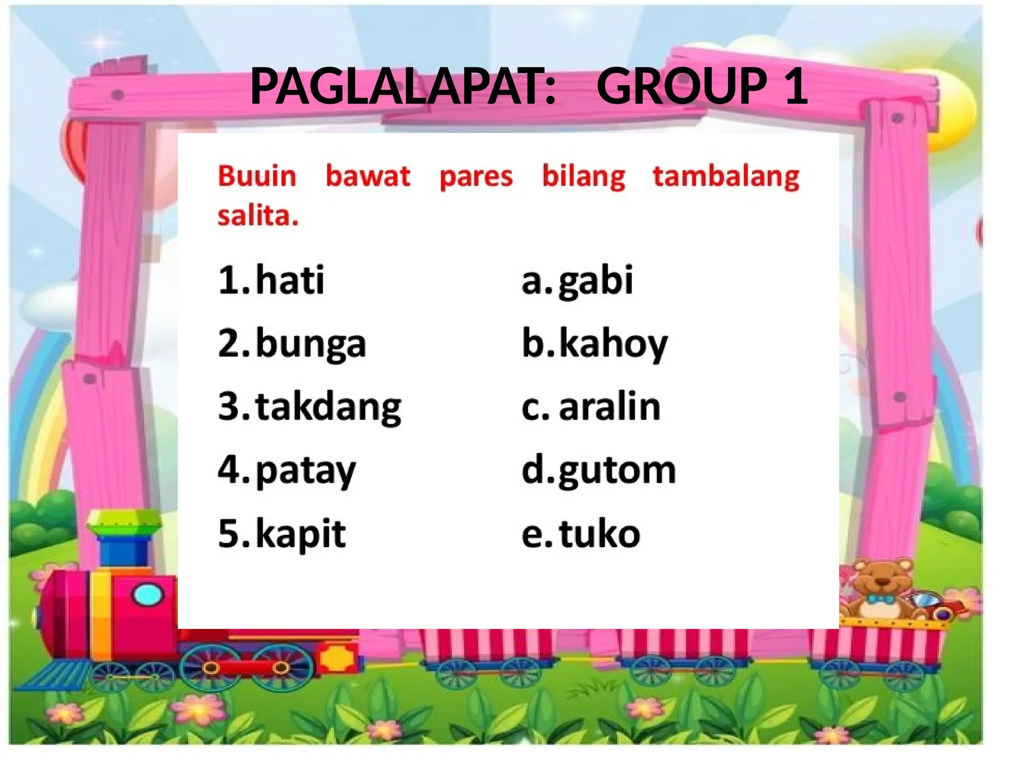 Filipino Tambalang Salita Worksheet Grade 3