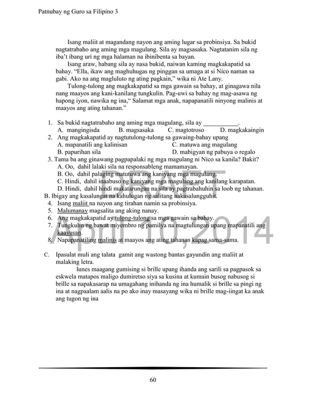 Grade 3 Filipino Teachers Guide