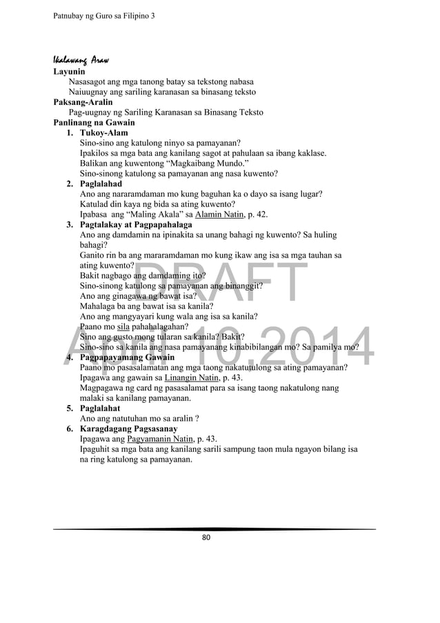 Grade 3 Filipino Teachers Guide