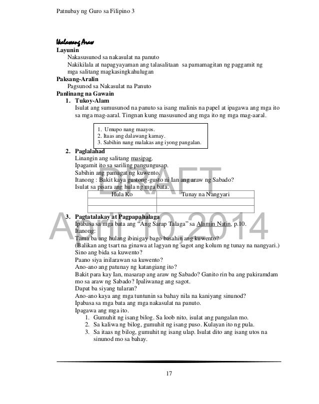Grade 3 Filipino Teachers Guide