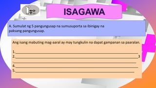 filipino3yunitiiiaralin3pagsasabingpaksaotemangtekstokuwentoosanaysay ...