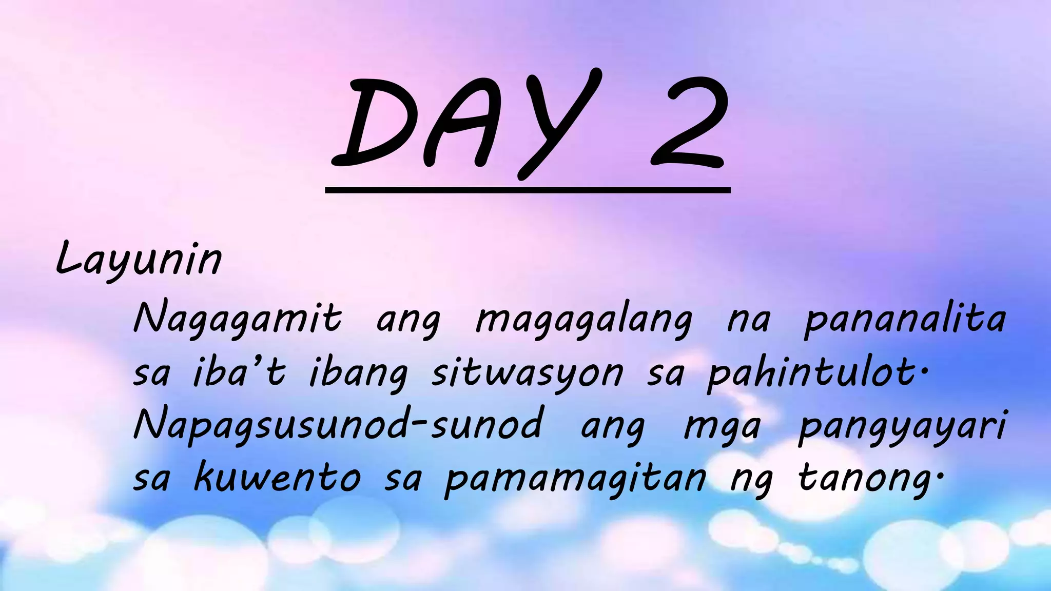 Filipino 4-Aralin 6- Lugar sa Pamayanan, Halina't Pasyalan_Day 2-5 ...