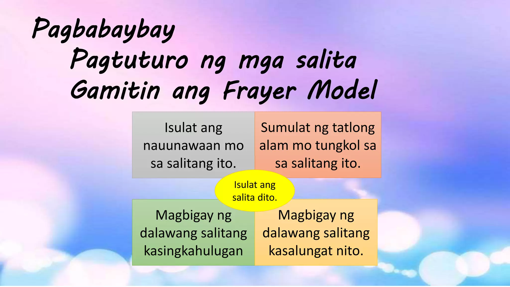 Filipino 4-Aralin 6- Lugar sa Pamayanan, Halina't Pasyalan_Day 2-5 ...