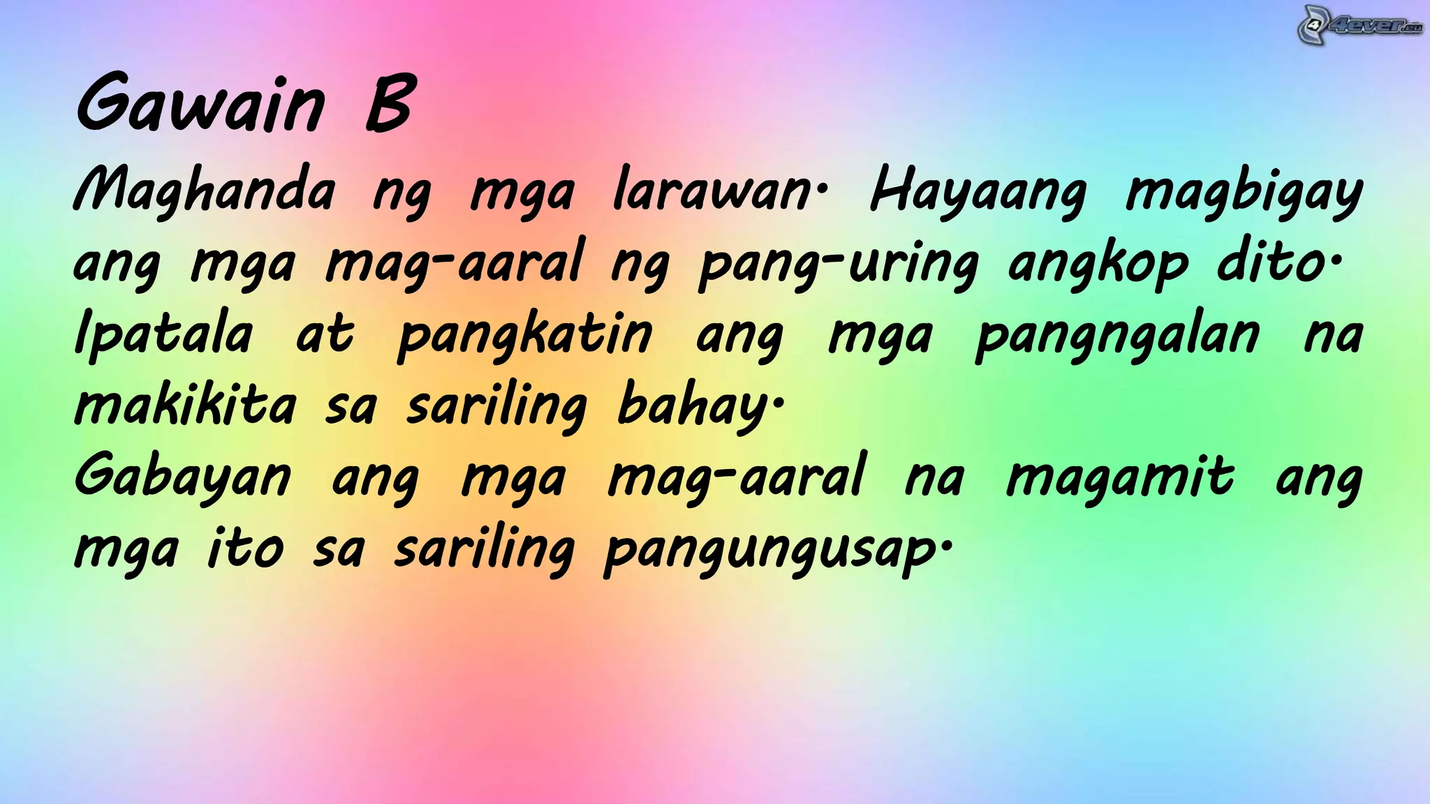 Filipino 4-Aralin 6- Lugar sa Pamayanan, Halina't Pasyalan_Day 2-5 ...