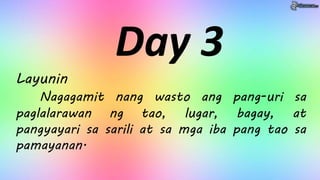 Filipino 4-Aralin 6- Lugar sa Pamayanan, Halina't Pasyalan_Day 2-5 ...