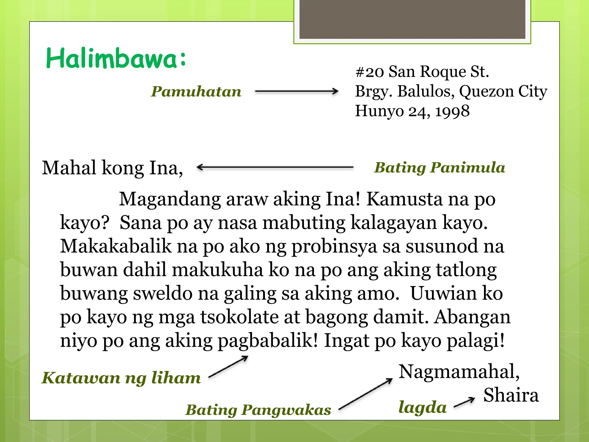 FILIPINO 5 PPT Q3 - Bahagi Ng Liham.pptx