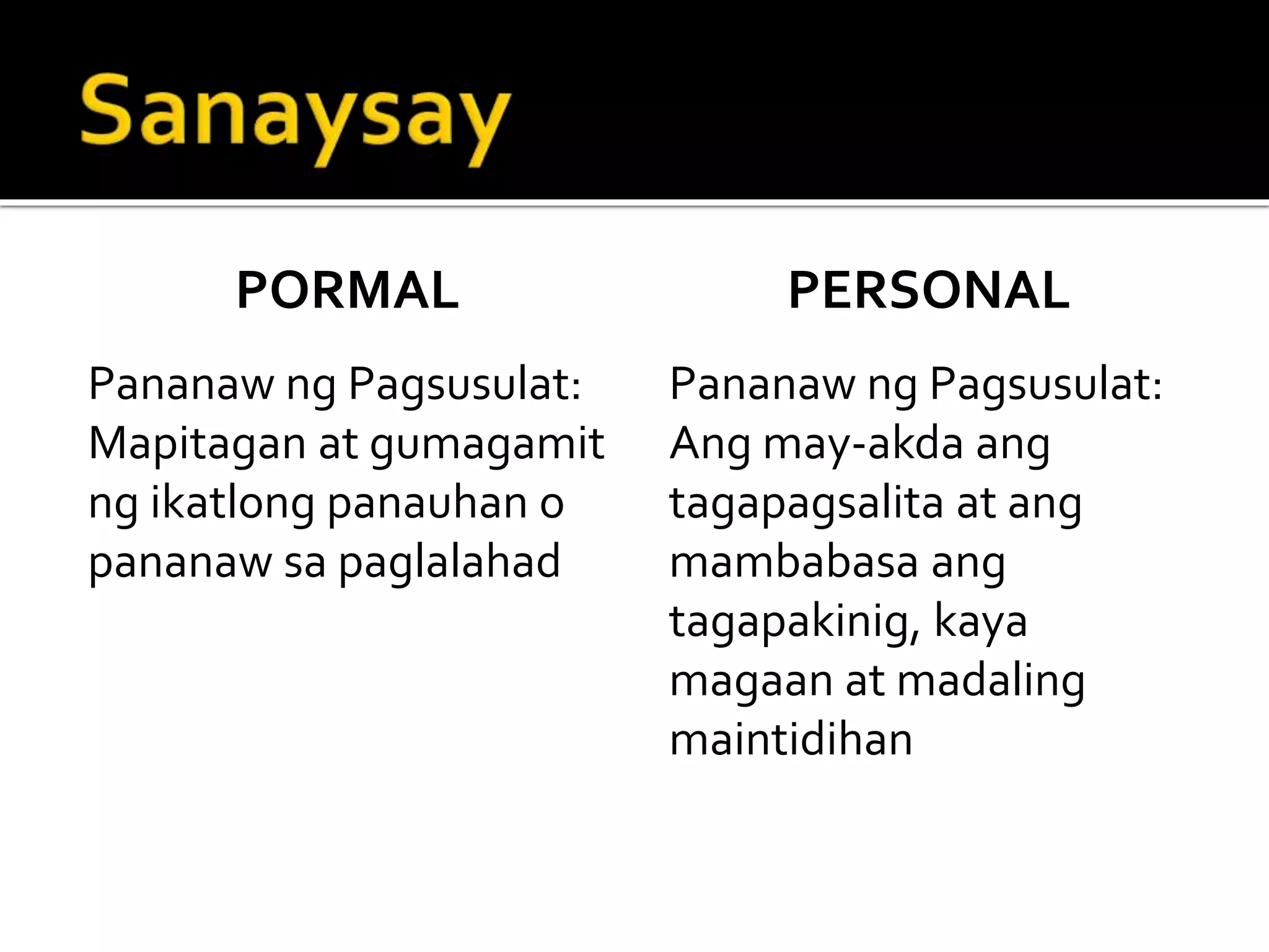 Filipino 9 Sanaysay | PPTX