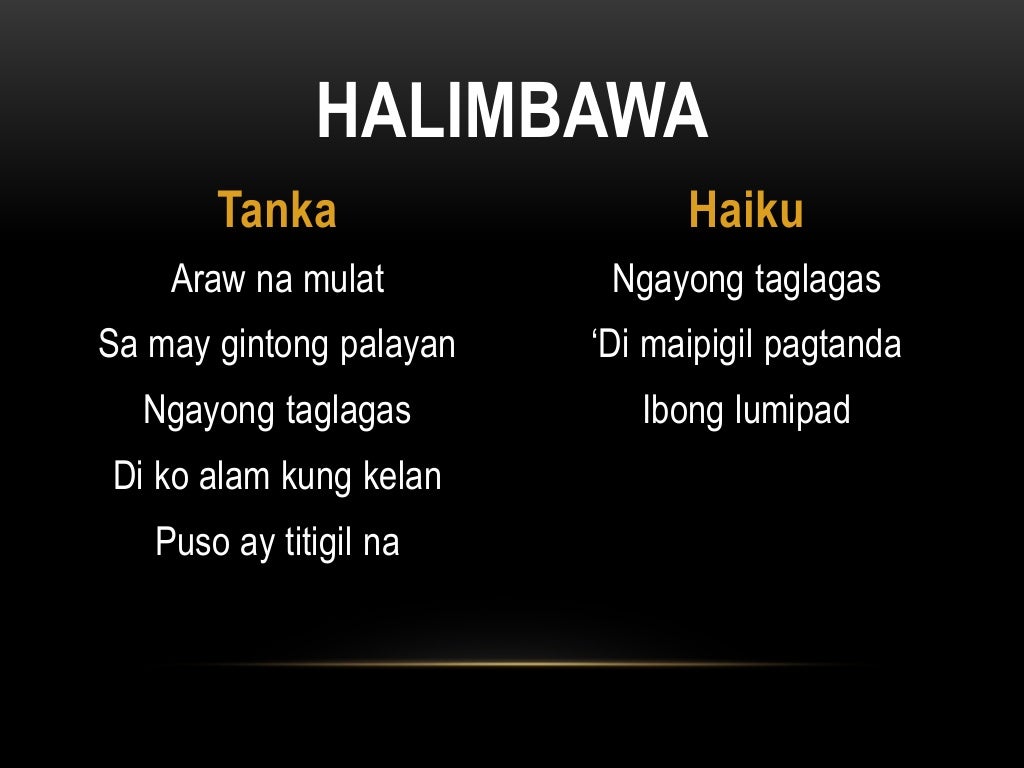 Tanaga Halimbawa Ng Haiku Tungkol Sa Kalikasan Maikling Kwentong