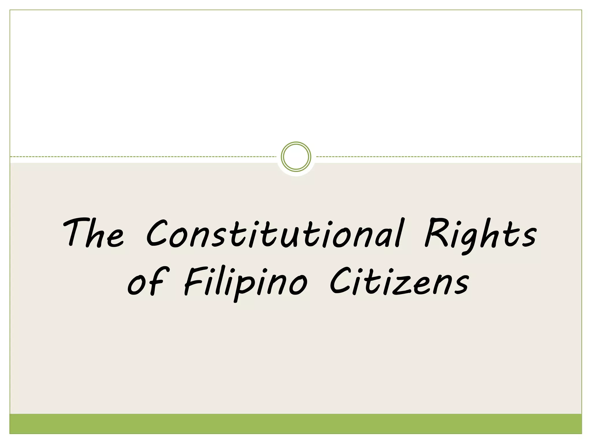 Filipino Citizens and Their Rights | PPTX