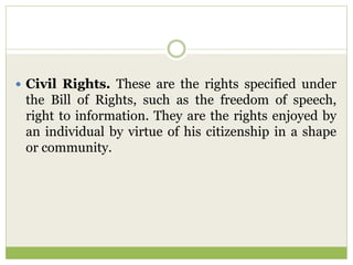 Civil Rights Tagalog Filipino Citizens and Their Rights | PPTX