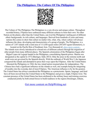 importance of filipino culture essay