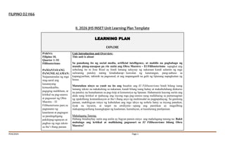 Comprehensive Learning Plan for El Filibusterismo in Filipino 10 | PDF