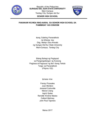 FILIPINO RESEARCH/ PANANALIKSIK