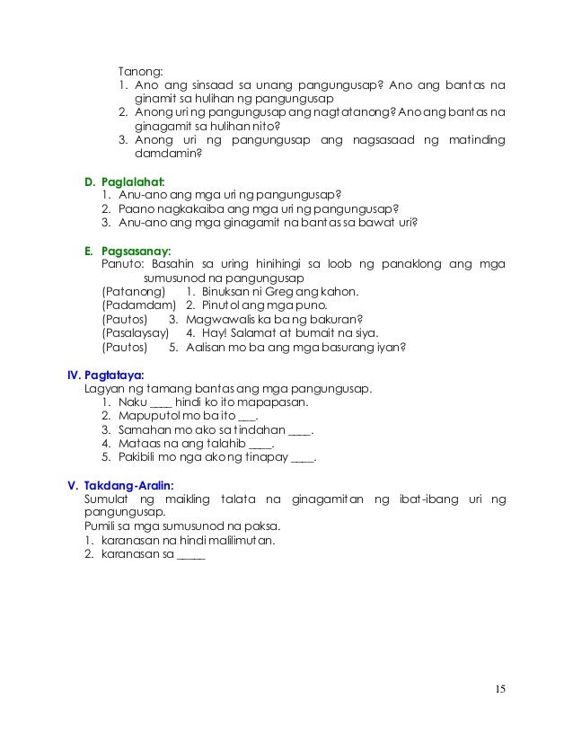 Filipino iv 1st 4th grading