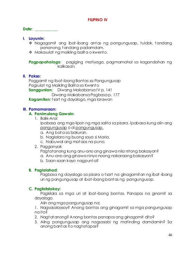 Filipino iv 1st 4th grading