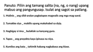 FILIPINO Pagsasanay DEC 1-2.pptxNNKNKNKJ | PPTX
