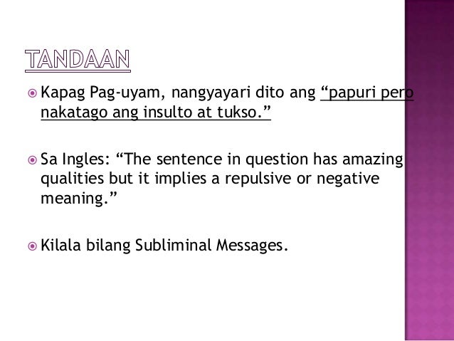 Pauyam, Pasalungat, Pangitain,