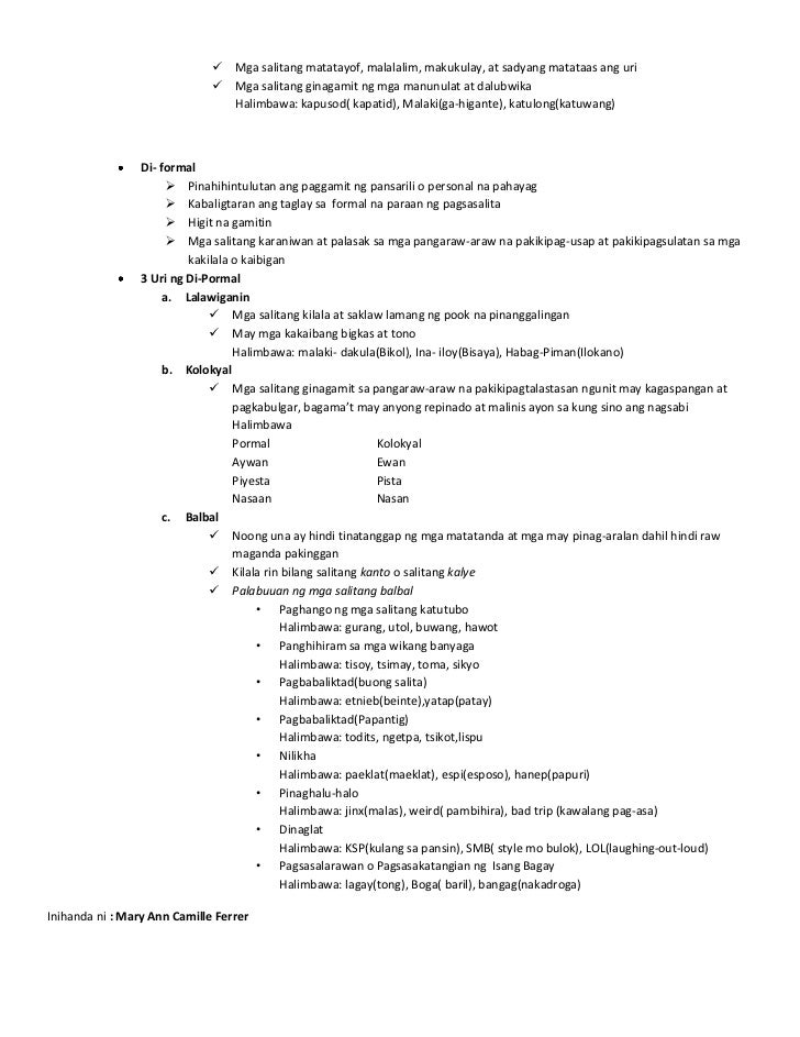Filipino Report