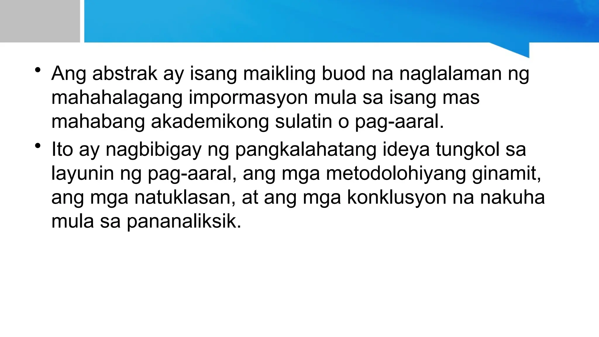 Filipino sa Piling Larang_Pagsulat ng Abstrak.pptx