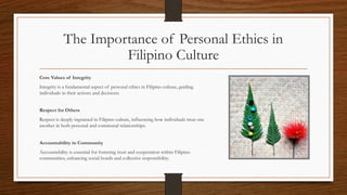 Understanding Filipino Values is very important because it would really ...