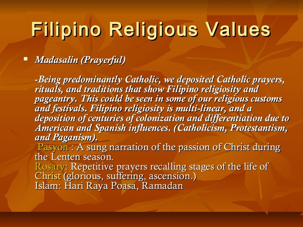 Filipino values as cultural prods