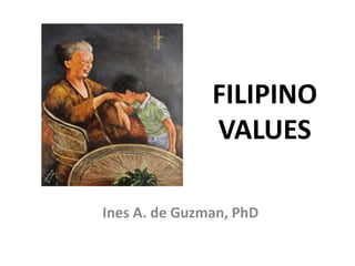 FILIPINO
               VALUES

Ines A. de Guzman, PhD
 