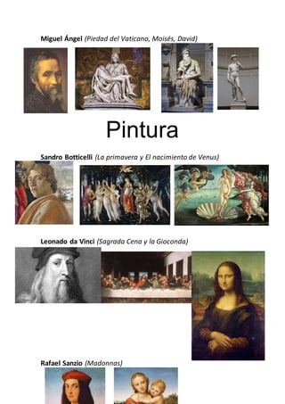 Obras Y Artistas Del Renacimiento DOCX