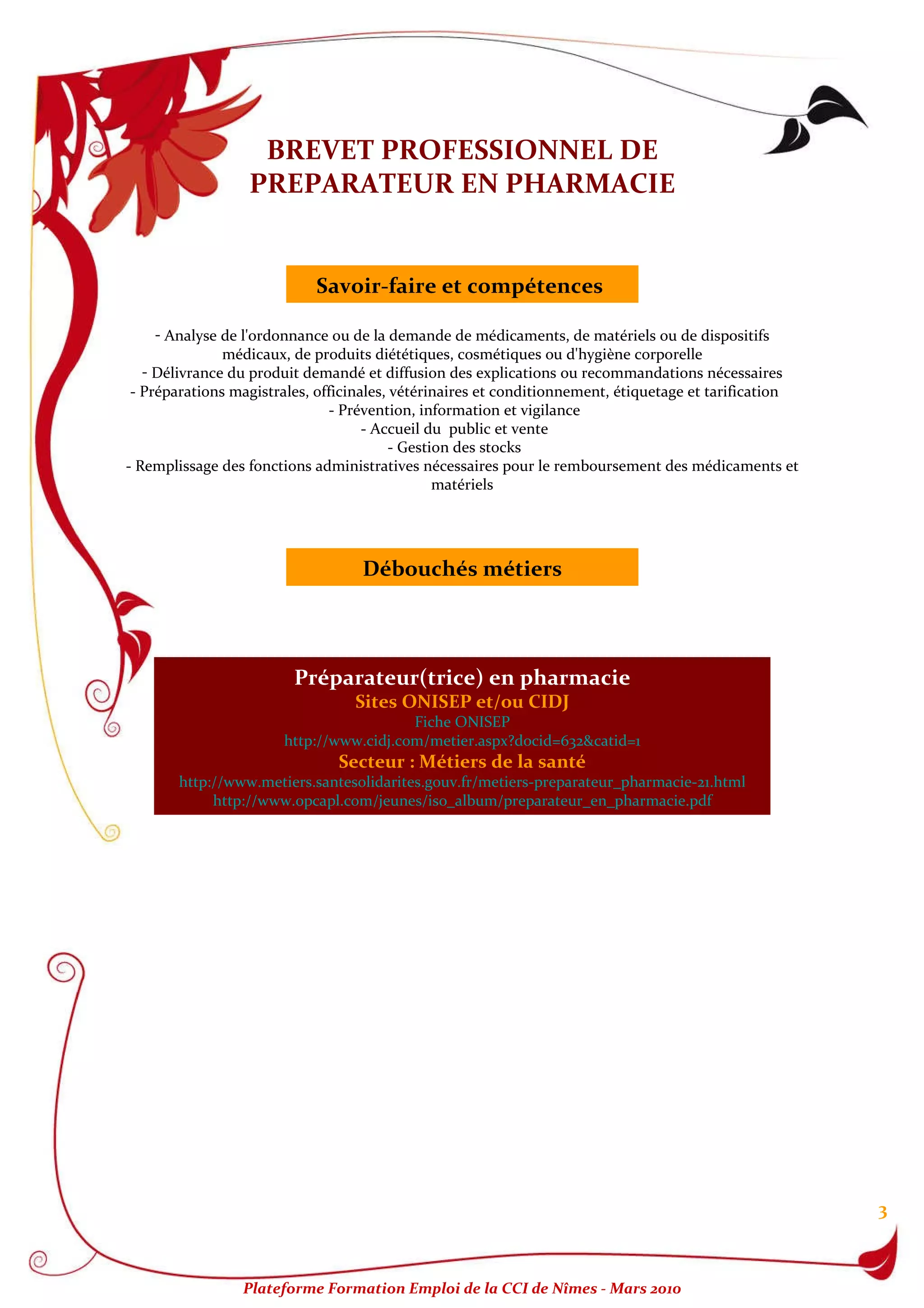 Quel Métier Avec Un Bep Bio Service Filière SANTE.ppt