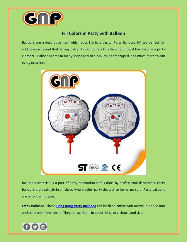 Fill Colors In Party With Balloon