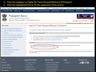 Filling passport application form online