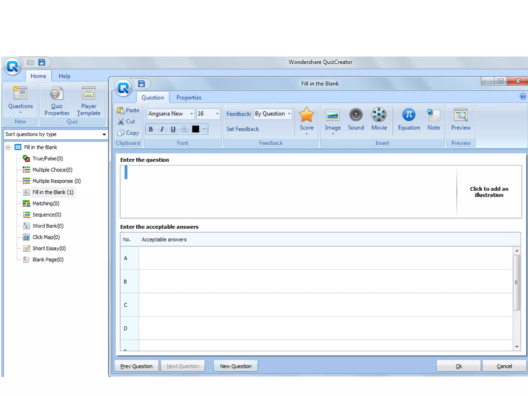 Fill in the blank quiz