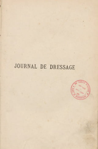 JOURNAL DE DRESSAGE
 